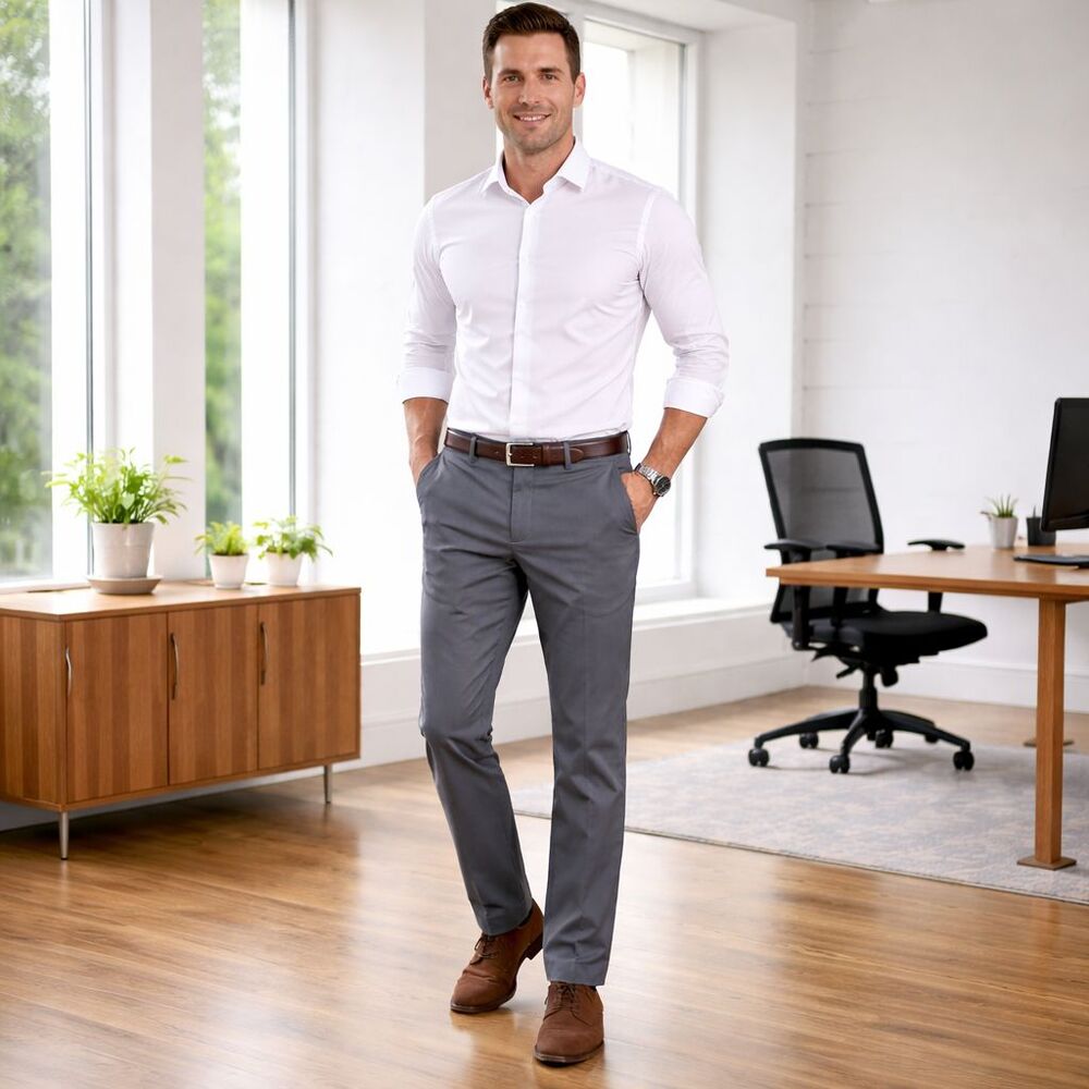 Bonobos Pants Friday Slim Trousers Dress Slacks Men's 34x32 Cotton Stretch Gray